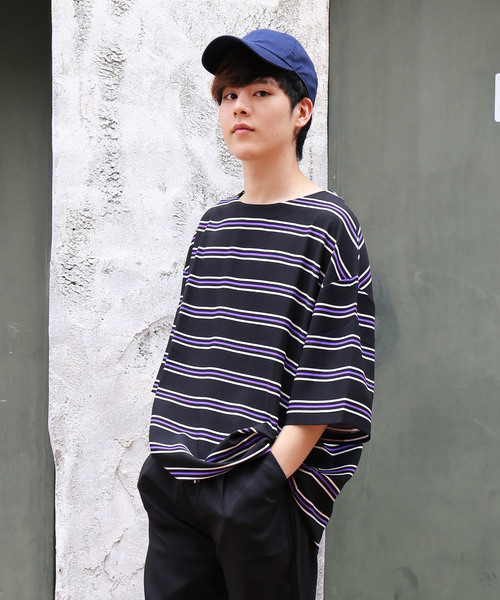 revertical(リバーティカル)の「ボーダー柄 ビッグシルエット Tシャツ(Tシャツ/カットソー・メンズ・ホワイト/ブラック/ネイビー・M/L)」の18枚目の写真