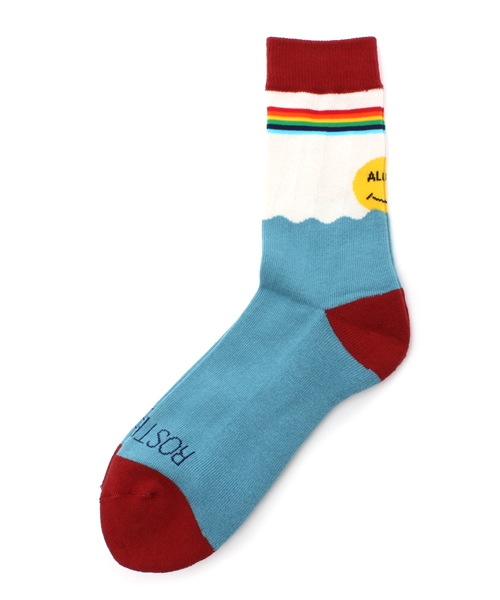 ROSTER SOX（ロスターソックス）の「日本製 ロスターソックス ROSTER SOCKS ALOHA（ソックス/靴下・メンズ・ネイビー/バーガンディー・27cm）」の2枚目の写真