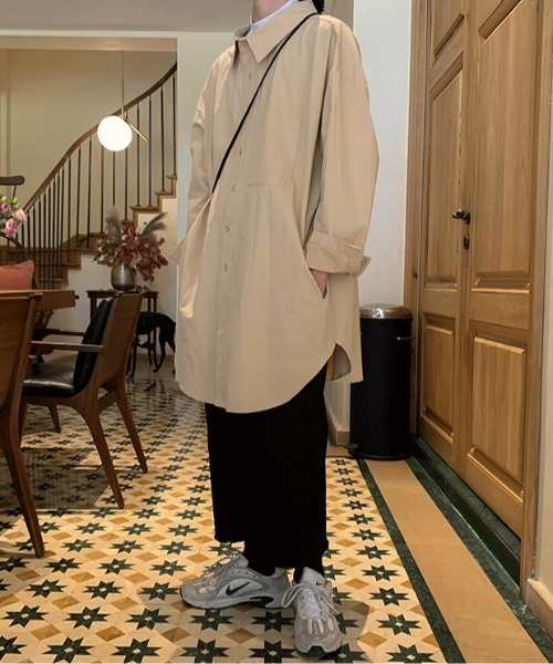 セール】オーバーサイズドクターシャツ（ステンカラーコート）｜MGV