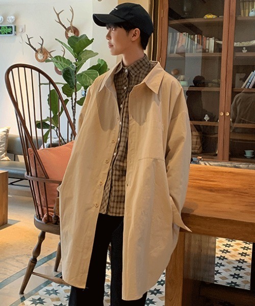 セール】オーバーサイズドクターシャツ（ステンカラーコート）｜MGV