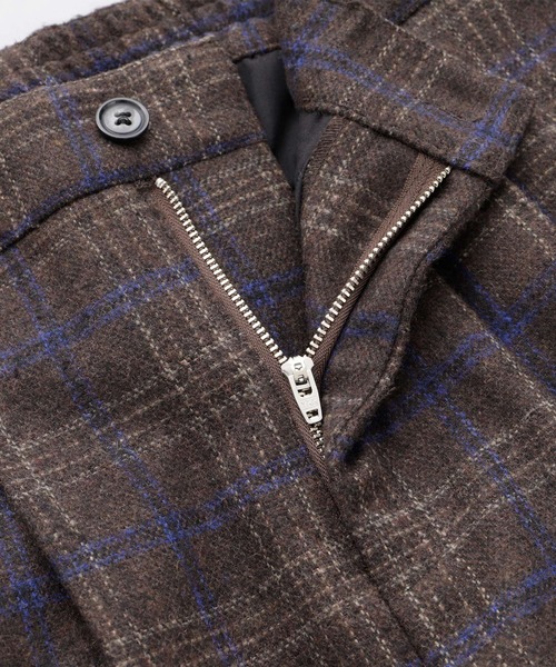 EMMA CLOTHES（エマクローズ）の「テーパード ウールシャーリング チェックパンツ（その他パンツ・メンズ・ブラック/ブラウン/グレー・M/L）」の10枚目の写真