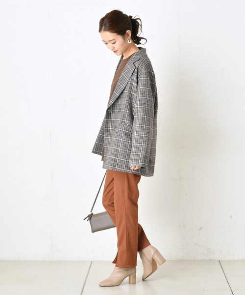 DouDou（ドゥドゥ）の「前スリットパンツ（その他パンツ・レディース・ブラウン/オフホワイト/ブルー・36/38）」の7枚目の写真