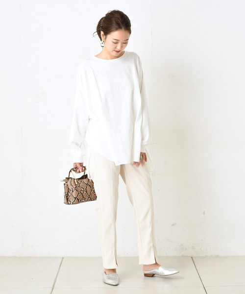 DouDou（ドゥドゥ）の「前スリットパンツ（その他パンツ・レディース・ブラウン/オフホワイト/ブルー・36/38）」の12枚目の写真