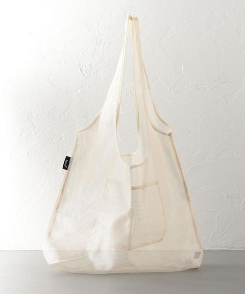 junes（ジュネス）の「JUNES THE MESH（エコバッグ/サブバッグ・レディース・イエロー/ダークブラウン/コバルトブルー/オフホワイト/レッド/シルバー・FREE）」の2枚目の写真