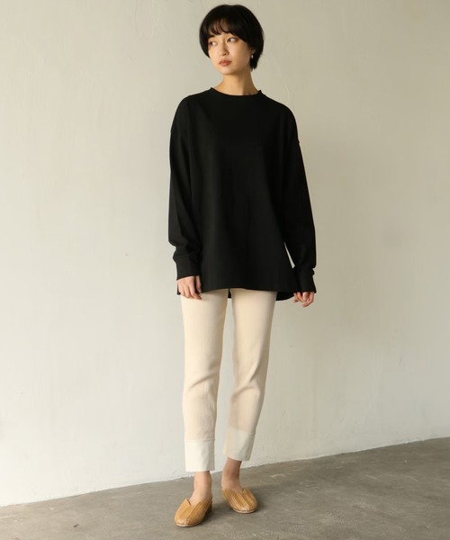 CLEIO（クレイオ）の「【CLEIO】コットン×リネンリブパンツ（その他パンツ・レディース・ベージュ/カーキ/アイボリー・FREE）」の4枚目の写真