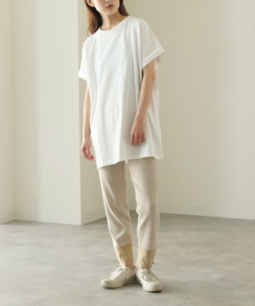 CLEIO（クレイオ）の「【CLEIO】コットン×リネンリブパンツ（その他パンツ・レディース・ベージュ/カーキ/アイボリー・FREE）」の5枚目の写真