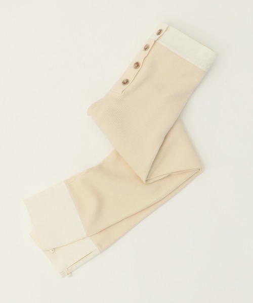 CLEIO（クレイオ）の「【CLEIO】コットン×リネンリブパンツ（その他パンツ・レディース・ベージュ/カーキ/アイボリー・FREE）」の9枚目の写真