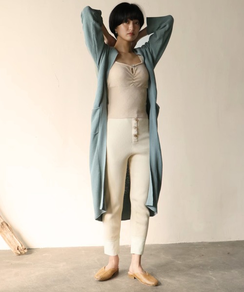 CLEIO（クレイオ）の「【CLEIO】コットン×リネンリブパンツ（その他パンツ・レディース・ベージュ/カーキ/アイボリー・FREE）」の19枚目の写真