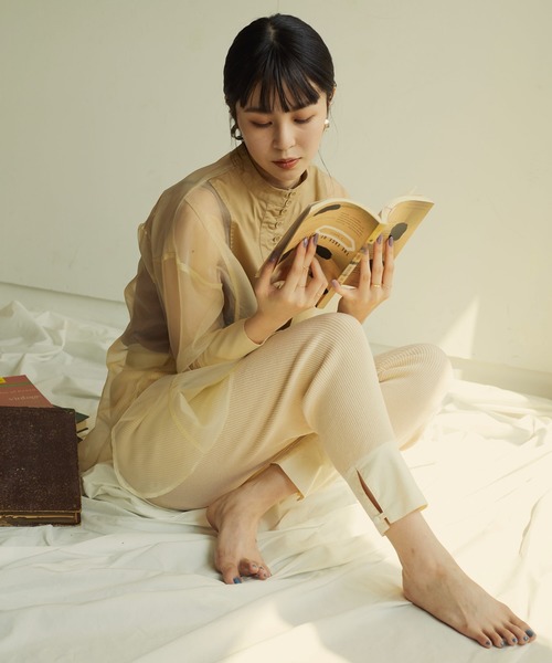 CLEIO（クレイオ）の「【CLEIO】コットン×リネンリブパンツ（その他パンツ・レディース・ベージュ/カーキ/アイボリー・FREE）」の18枚目の写真