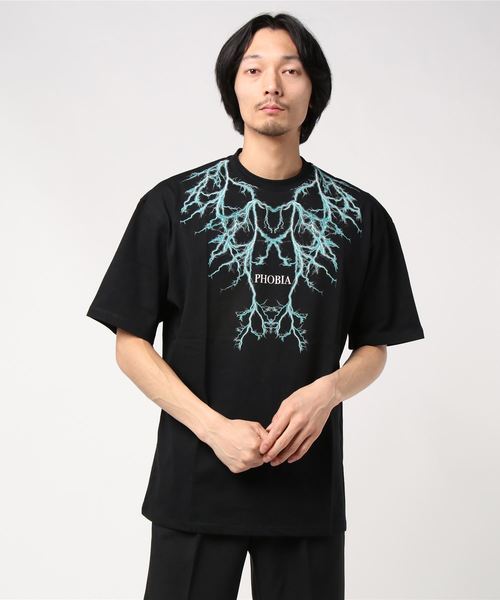 PHOBIA(フォビア)の「LIGHTING T-SHIRT(Tシャツ/カットソー)」|ブラック系その他