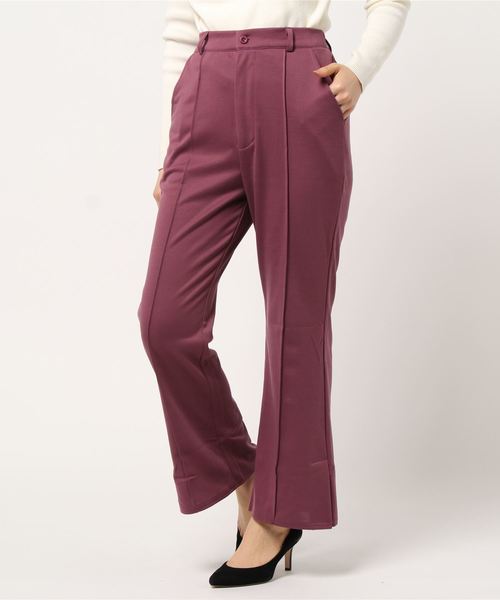 STYLEBLOCK（スタイルブロック）の「ピンタックサイドベンツスリット入りフレアパンツ（その他パンツ・レディース・ブラック/モカ/グリーン系その他/パープル系その他/ライトベージュ・M）」の5枚目の写真