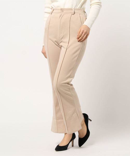 STYLEBLOCK（スタイルブロック）の「ピンタックサイドベンツスリット入りフレアパンツ（その他パンツ・レディース・ブラック/モカ/グリーン系その他/パープル系その他/ライトベージュ・M）」の9枚目の写真