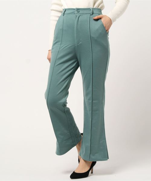 STYLEBLOCK（スタイルブロック）の「ピンタックサイドベンツスリット入りフレアパンツ（その他パンツ・レディース・ブラック/モカ/グリーン系その他/パープル系その他/ライトベージュ・M）」の11枚目の写真