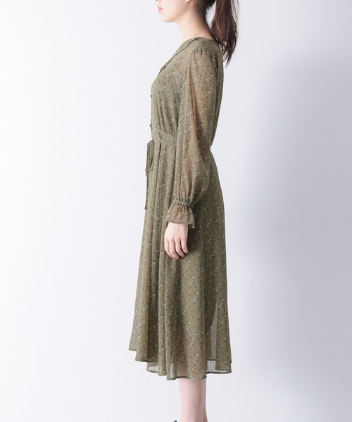 Heather(ヘザー)の「レトロコバナガラワンピース 877695(ワンピース・レディース・ブラウン系その他/ベージュ系その他/グリーン系その他・FREE)」の6枚目の写真