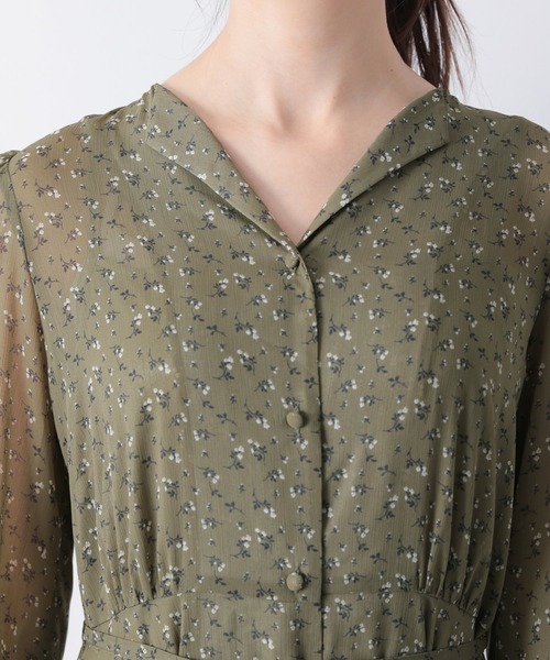 Heather(ヘザー)の「レトロコバナガラワンピース 877695(ワンピース・レディース・ブラウン系その他/ベージュ系その他/グリーン系その他・FREE)」の5枚目の写真