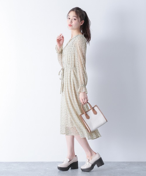 Heather(ヘザー)の「レトロコバナガラワンピース 877695(ワンピース・レディース・ブラウン系その他/ベージュ系その他/グリーン系その他・FREE)」の7枚目の写真