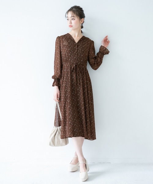 Heather(ヘザー)の「レトロコバナガラワンピース 877695(ワンピース・レディース・ブラウン系その他/ベージュ系その他/グリーン系その他・FREE)」の18枚目の写真