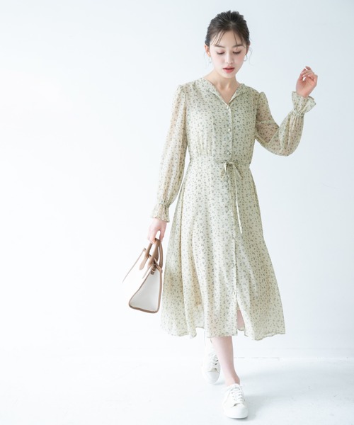 Heather(ヘザー)の「レトロコバナガラワンピース 877695(ワンピース・レディース・ブラウン系その他/ベージュ系その他/グリーン系その他・FREE)」の19枚目の写真