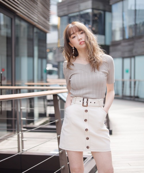 トップス&スカート SLY | OFFSHOULDER FRONT ZIP トップス (Tシャツ・カットソー