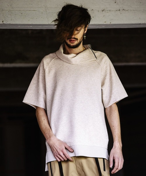 NO ID.（ノーアイディ）の「オフタートル5分袖ZIP-PO（Tシャツ/カットソー・メンズ・ブラック/ベージュ/ライトベージュ・1/2）」の19枚目の写真