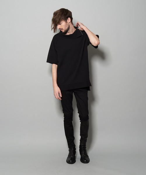 NO ID.（ノーアイディ）の「オフタートル5分袖ZIP-PO（Tシャツ/カットソー・メンズ・ブラック/ベージュ/ライトベージュ・1/2）」の14枚目の写真