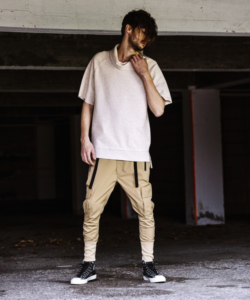 NO ID.（ノーアイディ）の「オフタートル5分袖ZIP-PO（Tシャツ/カットソー・メンズ・ブラック/ベージュ/ライトベージュ・1/2）」の22枚目の写真