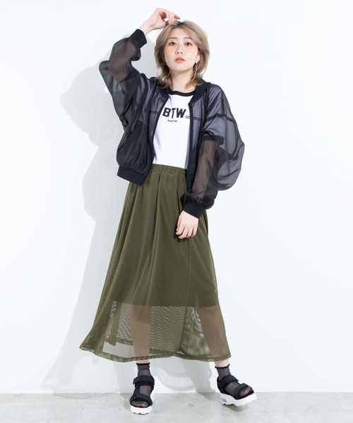 WEGO(ウィゴー)の「WEGO/シアーブルゾン(ブルゾン・レディース・ホワイト/ブラック・FREE)」の12枚目の写真