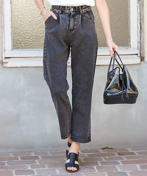 KOBE LETTUCE（コウベレタス）の「後ベンツスリットテーパードパンツ（その他パンツ・レディース・オフホワイト/グリーン/ブラック系その他/ピンクベージュ・FREE）」の2枚目の写真