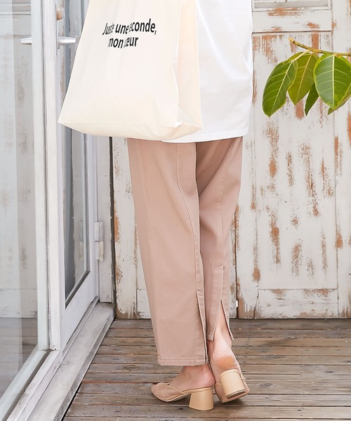 KOBE LETTUCE（コウベレタス）の「後ベンツスリットテーパードパンツ（その他パンツ・レディース・オフホワイト/グリーン/ブラック系その他/ピンクベージュ・FREE）」の7枚目の写真