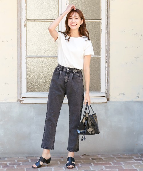 KOBE LETTUCE（コウベレタス）の「後ベンツスリットテーパードパンツ（その他パンツ・レディース・オフホワイト/グリーン/ブラック系その他/ピンクベージュ・FREE）」の8枚目の写真