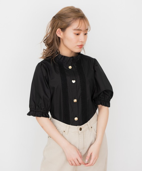 Clice de Paris（クリシェドゥパリス）の「いろいろボタンブラウス（シャツ/ブラウス・レディース・オフホワイト/ブラック・FREE）」の10枚目の写真
