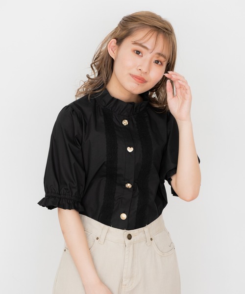 Clice de Paris（クリシェドゥパリス）の「いろいろボタンブラウス（シャツ/ブラウス・レディース・オフホワイト/ブラック・FREE）」の5枚目の写真