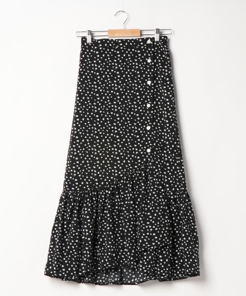 AMERICAN HOLIC(アメリカンホリック)の「前釦ティアードスカート *(スカート・レディース・その他14/アイボリー/チャコールグレー・L/M)」の3枚目の写真