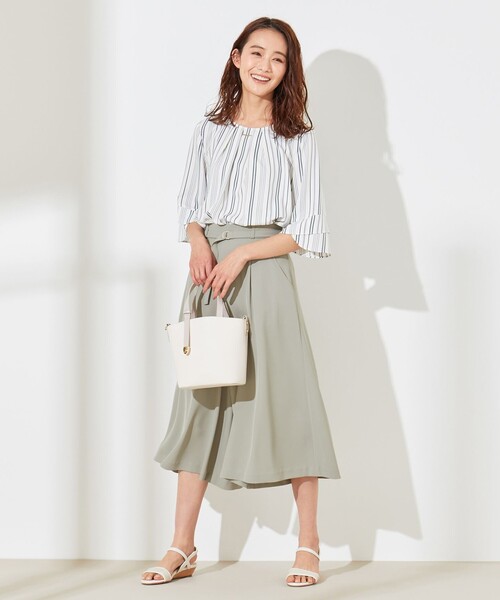 ANY SIS（エニィスィス）の「【洗える】2タックフレア キュロット（その他パンツ・レディース・ベージュ系/ライトグリーン系/ネイビー系・0）」の6枚目の写真