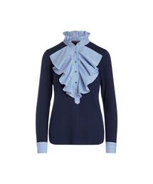 美品✨ラルフローレン　ラッフルド コットンモダール ジャボ ブラウス 美品✨ラルフローレン ラッフルド コットンモダール ジャボ