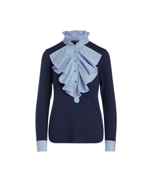 美品✨ラルフローレン　ラッフルド コットンモダール ジャボ ブラウス LAUREN RALPH LAUREN（ローレン ラルフ ローレン）の