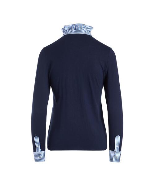 美品✨ラルフローレン　ラッフルド コットンモダール ジャボ ブラウス LAUREN RALPH LAUREN（ローレン ラルフ ローレン）の