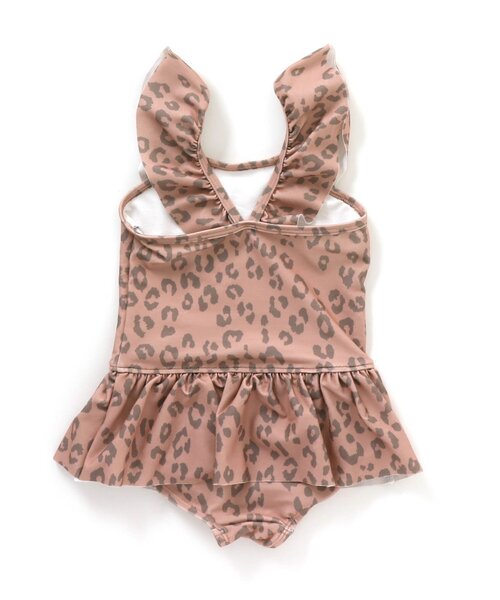 BREEZE（ブリーズ）の「カラフルストライプ/レオパードワンピース水着_UVカット（水着・キッズ・ブラウン/オレンジ・90/100/110/120/80）」の6枚目の写真