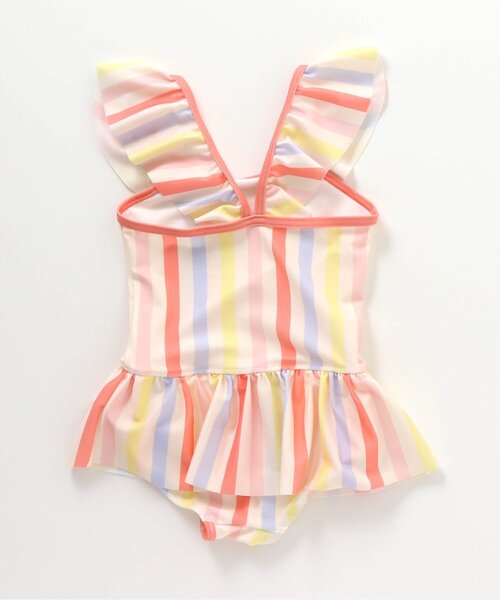 BREEZE（ブリーズ）の「カラフルストライプ/レオパードワンピース水着_UVカット（水着・キッズ・ブラウン/オレンジ・90/100/110/120/80）」の7枚目の写真