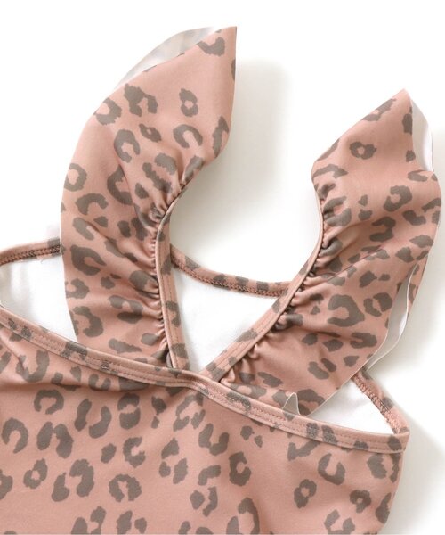 BREEZE（ブリーズ）の「カラフルストライプ/レオパードワンピース水着_UVカット（水着・キッズ・ブラウン/オレンジ・90/100/110/120/80）」の9枚目の写真