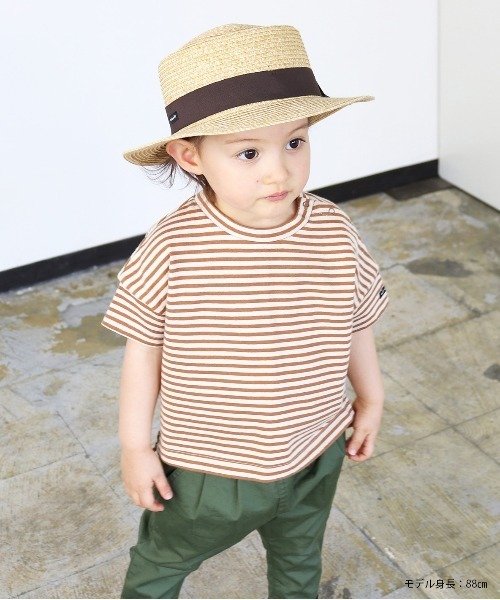 quoti use fith（クゥオティ　ユース　フィス）の「ポークパイ カンカン帽（ハット・キッズ・ブラウン/ブラック・FREE）」の7枚目の写真