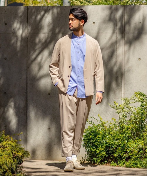 EDIFICE(エディフィス)の「2ボタン カラーレス ジャケット(ノーカラージャケット・メンズ・ブラック/ベージュ系その他・SMALL/MEDIUM/LARGE)」の3枚目の写真