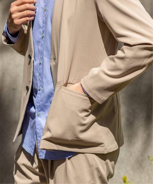 EDIFICE(エディフィス)の「2ボタン カラーレス ジャケット(ノーカラージャケット・メンズ・ブラック/ベージュ系その他・SMALL/MEDIUM/LARGE)」の6枚目の写真