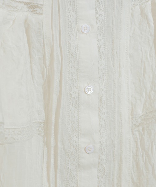 natural couture（ナチュラルクチュール）の「フリル×レース大人ガーリーブラウス（シャツ/ブラウス・レディース・ブラック/オフホワイト/ミント/ストライプ・FREE）」の22枚目の写真