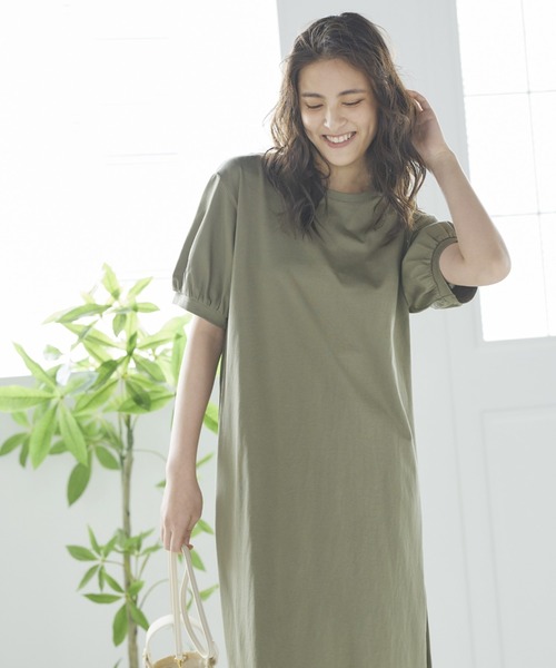 LIPSTAR（リップスター）の「バック布帛ティアードワンピース（ワンピース・レディース・ブラック/ベージュ/カーキ・M）」の9枚目の写真