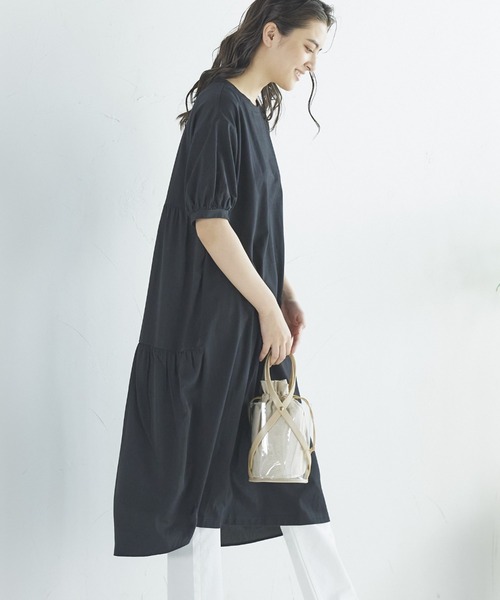 LIPSTAR（リップスター）の「バック布帛ティアードワンピース（ワンピース・レディース・ブラック/ベージュ/カーキ・M）」の12枚目の写真