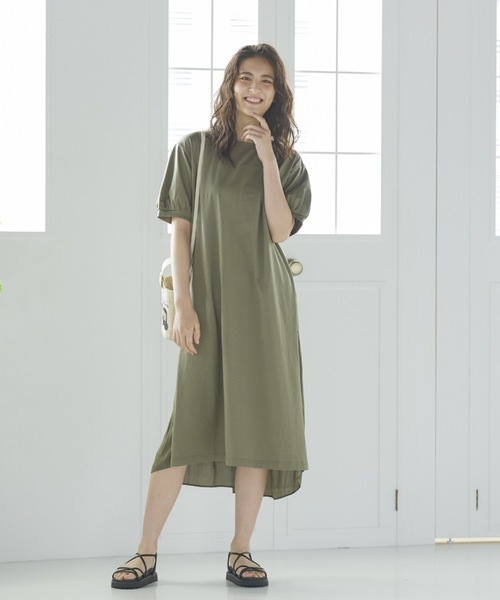 LIPSTAR（リップスター）の「バック布帛ティアードワンピース（ワンピース・レディース・ブラック/ベージュ/カーキ・M）」の4枚目の写真