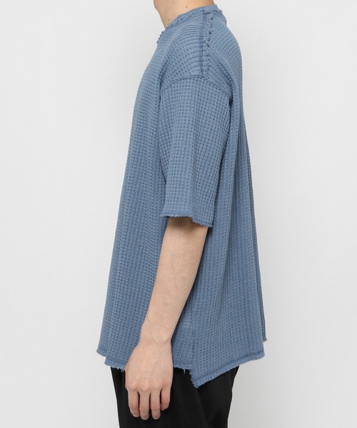 UNSTUDIED（アンスタディード）の「[UNSTUDIED]ヅブワッフルカットオフＴシャツ（Tシャツ/カットソー・メンズ・オフホワイト/ブルー・MEDIUM/LARGE）」の3枚目の写真