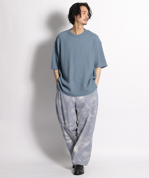 UNSTUDIED（アンスタディード）の「[UNSTUDIED]ヅブワッフルカットオフＴシャツ（Tシャツ/カットソー・メンズ・オフホワイト/ブルー・MEDIUM/LARGE）」の17枚目の写真