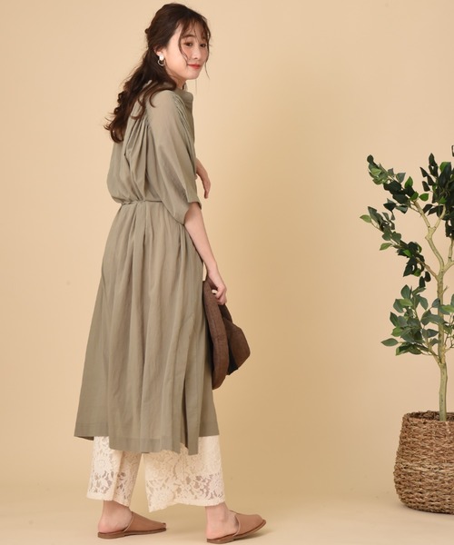 INTERPLANET(インタープラネット)の「バイオウォッシュガウンワンピース(ワンピース・レディース・チャコールグレー/オフホワイト/カーキ・FREE)」の10枚目の写真